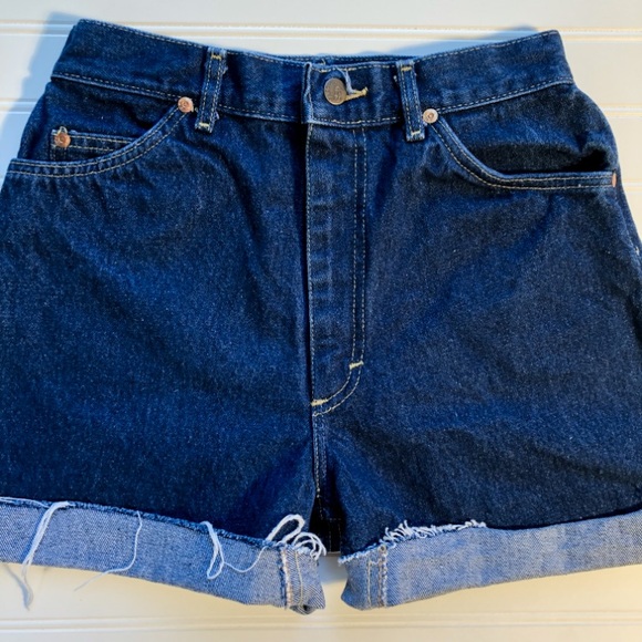 Dark Vintage Lee High Waist Cut Offs - Picture 2 of 2